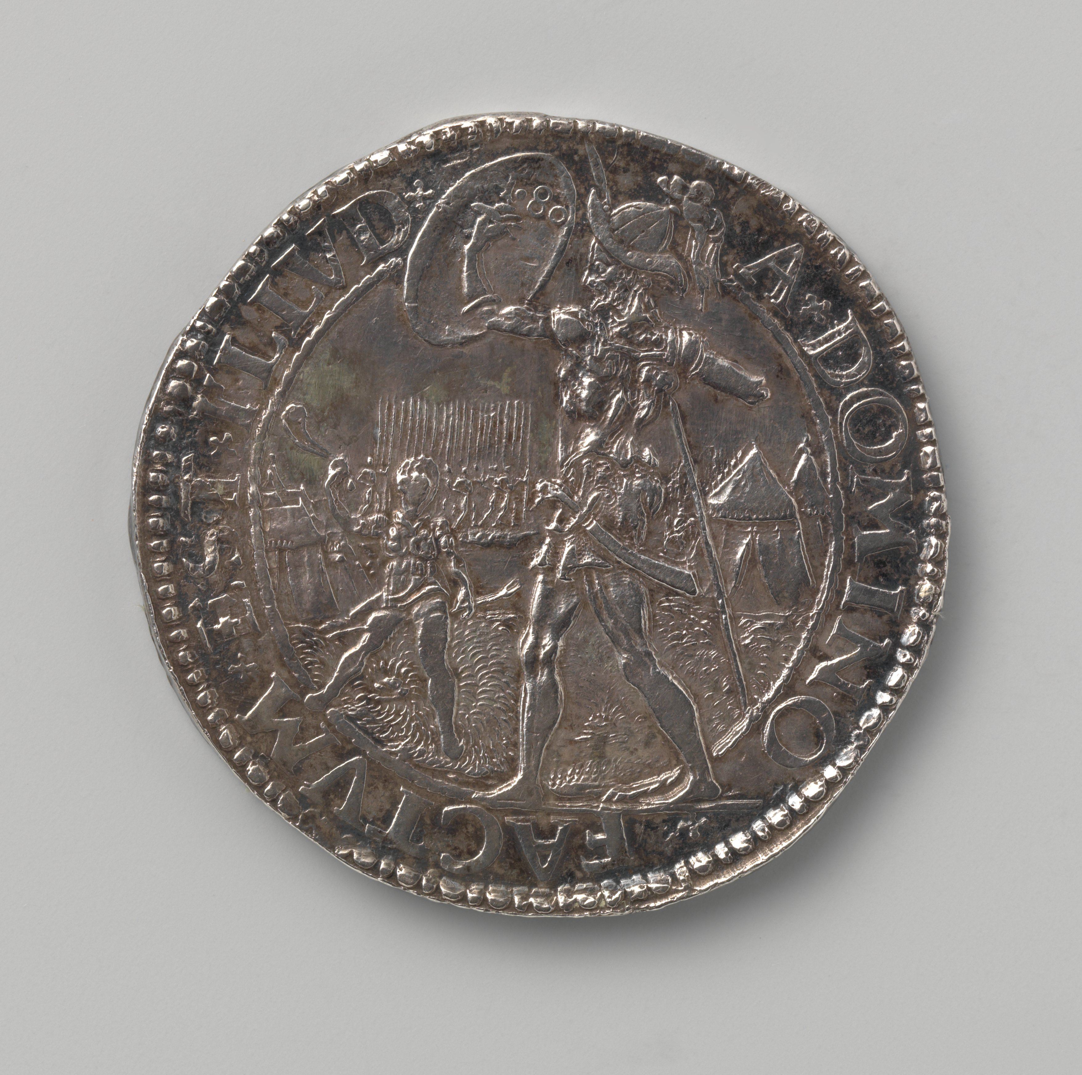 Frisan Coin, 1580. David and Goliath 
Siege Preparation