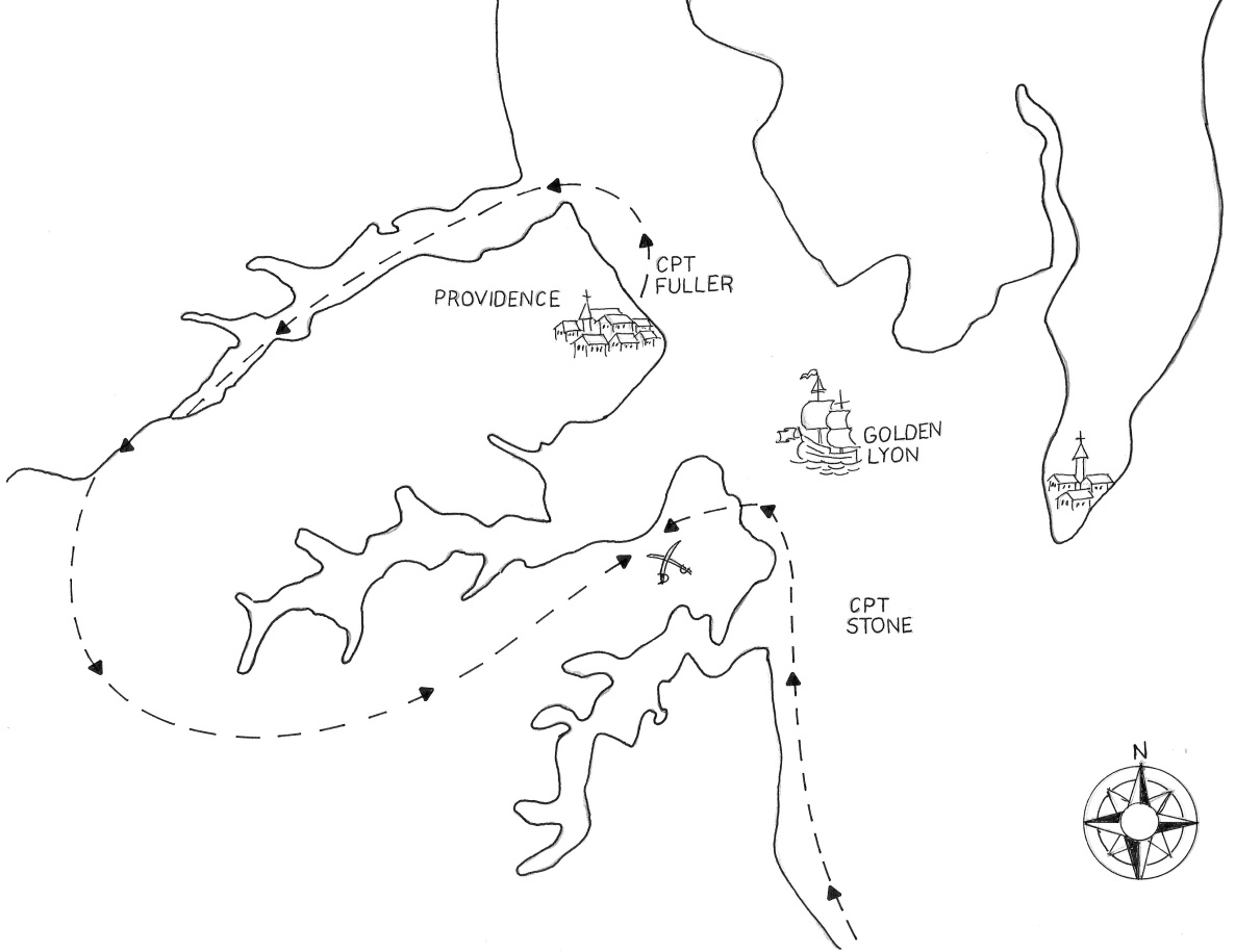 Map of the Battle of the Severn 
Illustration by Kathleen McLaughlin